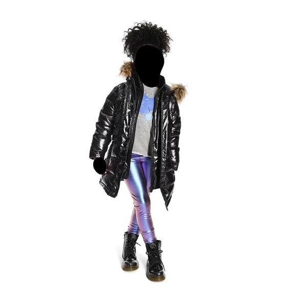 Appaman Long Down Coat in Black Sparkle
